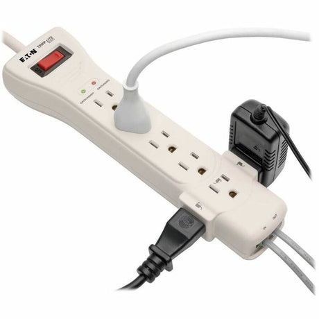 Eaton Tripp Lite Series Protect It! 7-Outlet Surge Protector, 15 ft. (4.57 m) Cord, 2520 Joules, Fax/Modem Protection, RJ11 — SUPER7TEL15