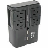 Eaton Tripp Lite Series Protect It! Surge Protector with 4 Rotatable Outlets, Direct Plug-In, 1080 Joules, 3.4A USB Charger — SK40RUSBB