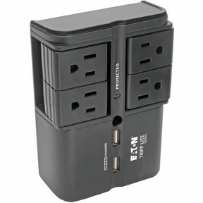 Eaton Tripp Lite Series Protect It! Surge Protector with 4 Rotatable Outlets, Direct Plug-In, 1080 Joules, 3.4A USB Charger — SK40RUSBB