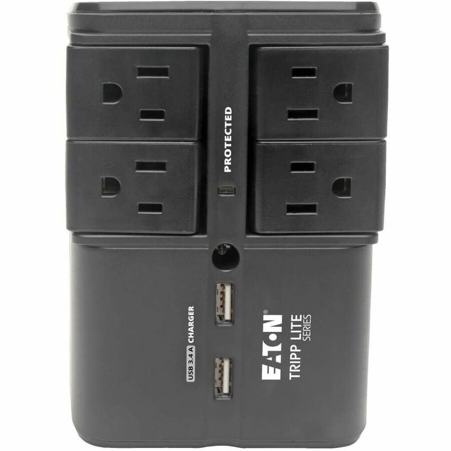 Eaton Tripp Lite Series Protect It! Surge Protector with 4 Rotatable Outlets, Direct Plug-In, 1080 Joules, 3.4A USB Charger — SK40RUSBB
