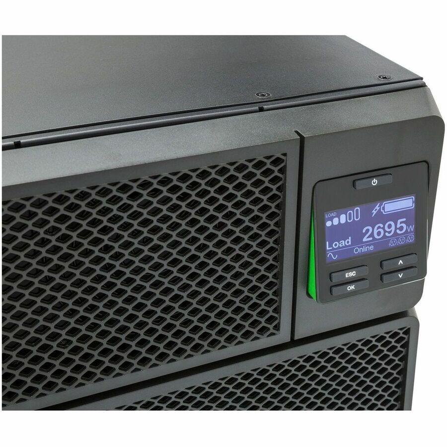 APC Smart-UPS On-Line, 5.4kVA, Rackmount 3U, 208V, 2x L6-20R+2x L6-30R NEMA outlets, Network Card+SmartSlot, Extended runtime, W/ rail kit [TAA] — SRT5KRMXLT