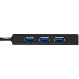 StarTech.com 3 Port Portable USB 3.0 Hub with Gigabit Ethernet Adapter NIC - 5Gbps - Aluminum w/ Cable — ST3300GU3B
