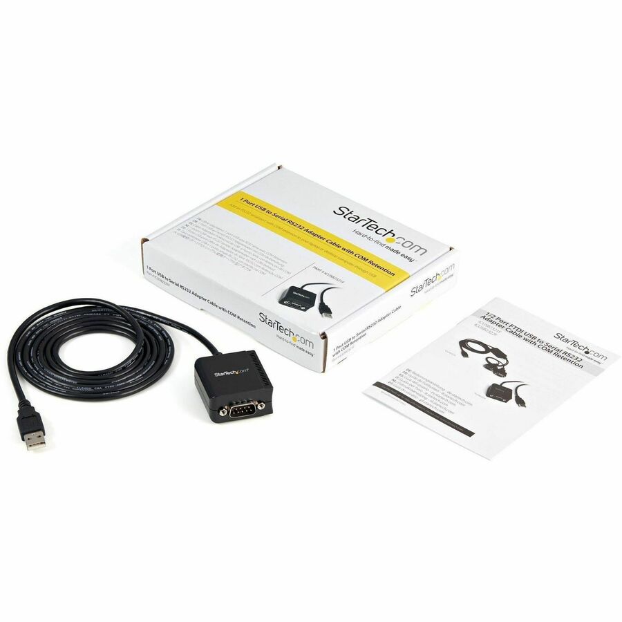 StarTech.com 1 Port FTDI USB to Serial RS232 Adapter Cable with COM Retention — ICUSB2321F