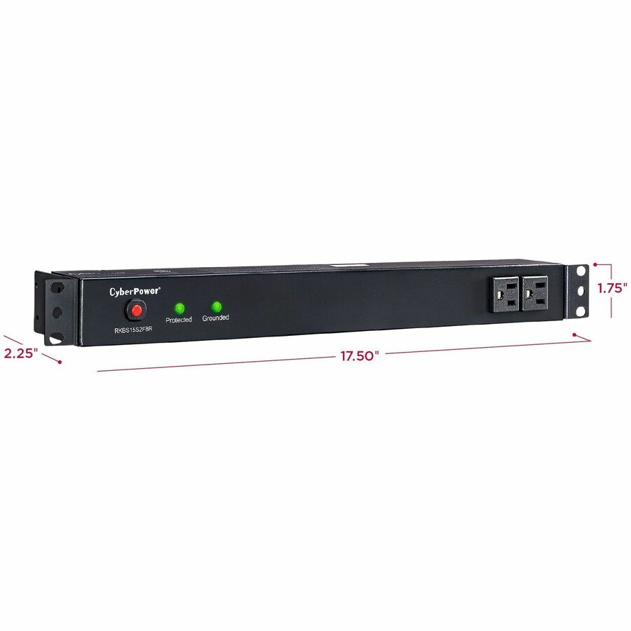 CyberPower RKBS15S2F8R Rackbar 10 - Outlet Surge Protector with 3600 J Surge Suppression — RKBS15S2F8R