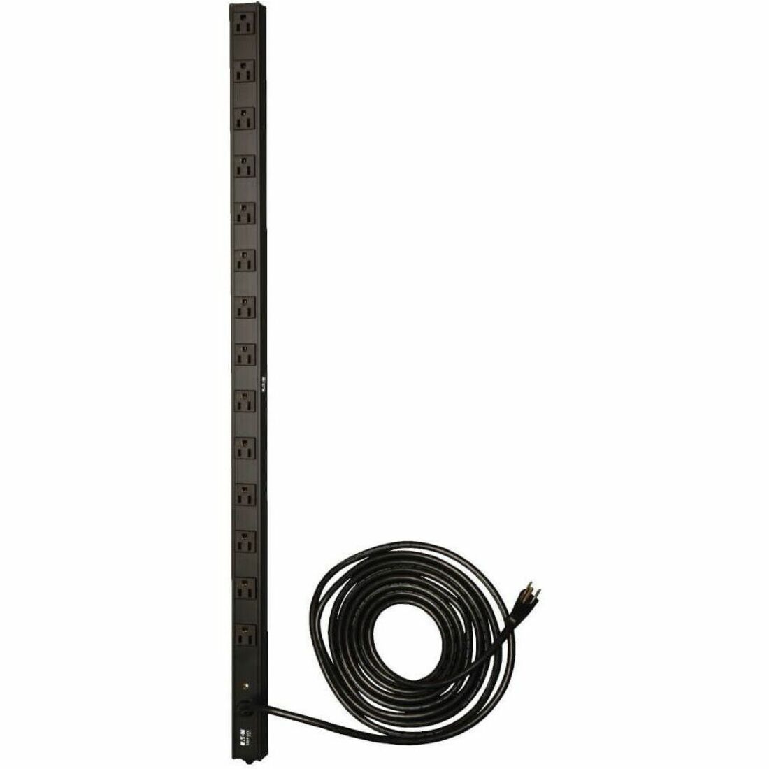 Eaton Tripp Lite Series 1.4kW Single-Phase 120V Basic PDU, 14 NEMA 5-15R Outlets, NEMA 5-15P Input, 15 ft. (4.57 m) Cord, 0U Vertical — PDUV15