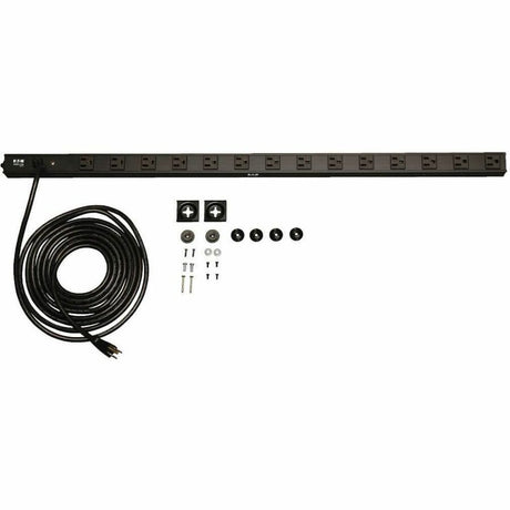 Eaton Tripp Lite Series 1.4kW Single-Phase 120V Basic PDU, 14 NEMA 5-15R Outlets, NEMA 5-15P Input, 15 ft. (4.57 m) Cord, 0U Vertical — PDUV15