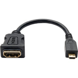 Eaton Tripp Lite Series Micro HDMI to HDMI Adapter for Ultrabook/Laptop/Desktop PC - (Type D M/F), 6 in. (15.2 cm) — P142-06N-MICRO