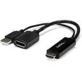 StarTech.com HDMI to DisplayPort Adapter - 4K 30Hz - HDMI to DisplayPort Converter - Compact HDMI to DP Adapter - USB-Powered — HD2DP