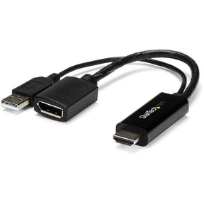 StarTech.com HDMI to DisplayPort Adapter - 4K 30Hz - HDMI to DisplayPort Converter - Compact HDMI to DP Adapter - USB-Powered — HD2DP