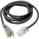 Eaton Tripp Lite Series Hospital-Grade Power Cord, NEMA 5-15P to C13 - Green Dot, 13A, 125V, 16 AWG, 10 ft. (3.05 m), Clear Plugs — P006-010-HG13CL
