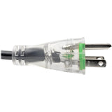 Eaton Tripp Lite Series Hospital-Grade Power Cord, NEMA 5-15P to C13 - Green Dot, 13A, 125V, 16 AWG, 10 ft. (3.05 m), Clear Plugs — P006-010-HG13CL
