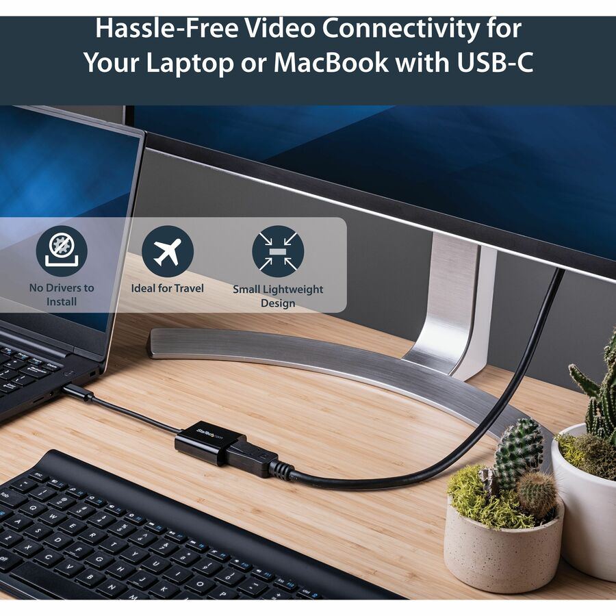 StarTech.com USB C to DisplayPort Adapter 4K 60Hz - USB Type-C to DP 1.4 Monitor Video Converter (DP Alt Mode) - Thunderbolt 3 Compatible — CDP2DP