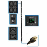 Eaton Tripp Lite Series 5.8kW Single-Phase Local Metered PDU, 200-240V Outlets (8 C19 and 40 C13), L6-30P, 10 ft. (3.05 m) Cord, 0U Vertical, TAA, 70 in. — PDUMV30HV2