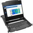 Eaton Tripp Lite Series NetDirector 8-Port 1U Rack-Mount Console HDMI KVM Switch with 17 in. LCD and IP Remote Access, Dual Rail, TAA — B030-008-17-IP