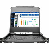 Eaton Tripp Lite Series NetDirector 8-Port 1U Rack-Mount Console HDMI KVM Switch with 17 in. LCD and IP Remote Access, Dual Rail, TAA — B030-008-17-IP