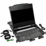 Eaton Tripp Lite Series NetDirector 8-Port 1U Rack-Mount Console HDMI KVM Switch with 17 in. LCD and IP Remote Access, Dual Rail, TAA — B030-008-17-IP