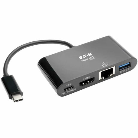 Eaton Tripp Lite Series USB-C Multiport Adapter - 4K HDMI, USB 3.x (5Gbps) Hub Port, GbE, 60W PD Charging, HDCP, Black — U444-06N-H4GUBC