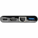 Eaton Tripp Lite Series USB-C Multiport Adapter - 4K HDMI, USB 3.x (5Gbps) Hub Port, GbE, 60W PD Charging, HDCP, Black — U444-06N-H4GUBC