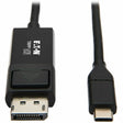 Eaton Tripp Lite Series USB-C to DisplayPort Adapter Cable (M/M), 4K 60 Hz, HDR, Locking DP Connector, 6 ft. (1.8 m) — U444-006-DP-BE