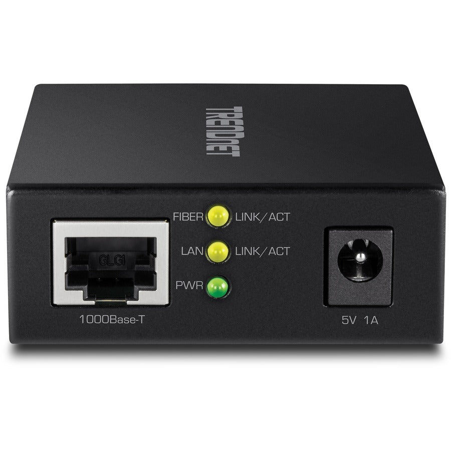 TRENDnet 1000BASE-T to SFP Fiber Media Converter; Gigabit Ethernet to SFP Media Converter; 4Gbps Switching Capactiy; TFC-GSFP