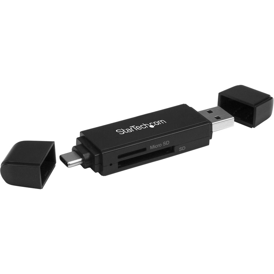 StarTech.com USB 3.0 Memory Card Reader for SD and microSD Cards - USB-C and USB-A - Portable USB SD and microSD Card Reader — SDMSDRWU3AC