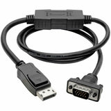 Eaton Tripp Lite Series DisplayPort 1.2 to VGA Active Adapter Cable (DP with Latches to HD15 M/M), 3 ft. (0.9 m), TAA — P581-003-VGA-V2