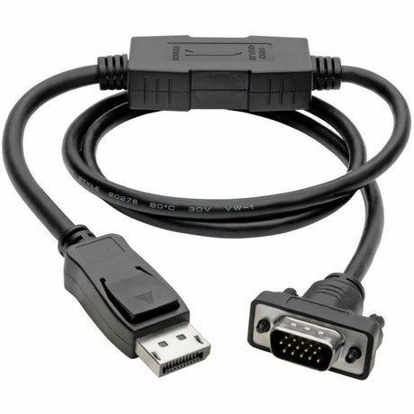 Eaton Tripp Lite Series DisplayPort 1.2 to VGA Active Adapter Cable (DP with Latches to HD15 M/M), 3 ft. (0.9 m), TAA — P581-003-VGA-V2