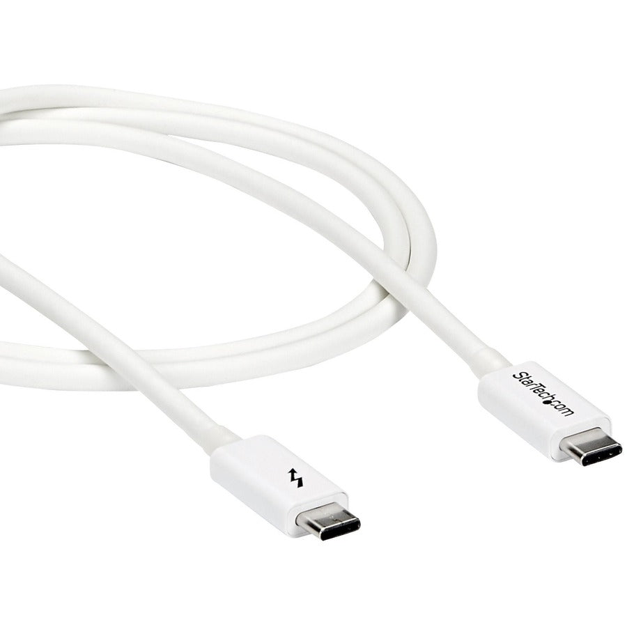 StarTech.com 3.3ft (1m) Thunderbolt 3 Cable, 20Gbps, 100W PD, 4K Video, Thunderbolt-Certified, Compatible w/ TB4/USB 3.2/DisplayPort — TBLT3MM1MW