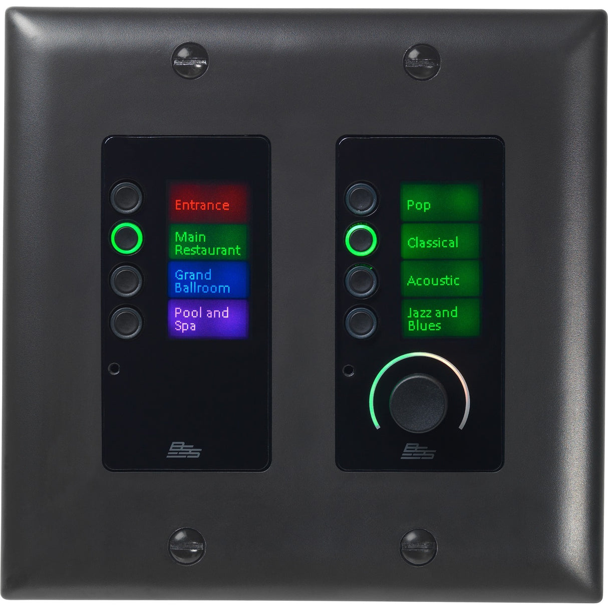 BSS EC-8BV Ethernet Controller with 8 Buttons and Volume Control — BSSEC8BV-BLK-M