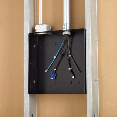 Chief Proximity In-Wall Storage Box with 4 Power Receptacle & Surge - Black — PAC526FWP4