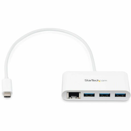 StarTech.com 3 Port USB C Hub with Gigabit Ethernet - USB-C to 3x USB-A - USB 3.0 - White - USB Hub with GbE - USB-C to USB Adapter - USB Type C Hub — HB30C3A1GEA