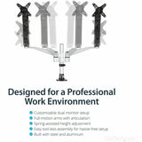 StarTech.com Desk Mount Dual Monitor Arm, Full Motion, Premium Dual Monitor Mount for up to 30"(19.8lb/9kg) VESA Mount Monitors, Tool-less — ARMDUAL30