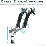 StarTech.com Desk Mount Dual Monitor Arm, Full Motion, Premium Dual Monitor Mount for up to 30"(19.8lb/9kg) VESA Mount Monitors, Tool-less — ARMDUAL30
