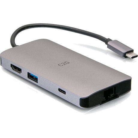 C2G USB C Dock with HDMI, USB, Ethernet, SD, USB C & Power up to 100W — C2G54458