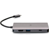 C2G USB C Dock with HDMI, USB, Ethernet, SD, USB C & Power up to 100W — C2G54458
