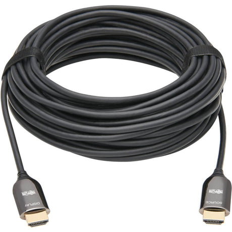 Eaton Tripp Lite Series 8K HDMI Plenum-Rated Fiber Active Optical Cable (AOC) - 8K UHD @ 60 Hz, HDR, M/M, Black, 20 m (65 ft.) — P568F-20M-8K6