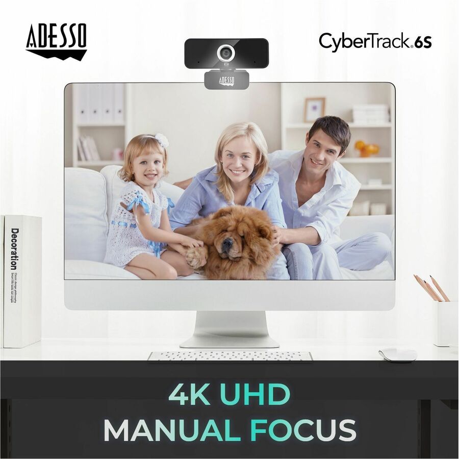 Adesso CyberTrack 6S Webcam - 8 Megapixel - 30 fps - USB 2.0 - TAA Compliant — CyberTrack 6S