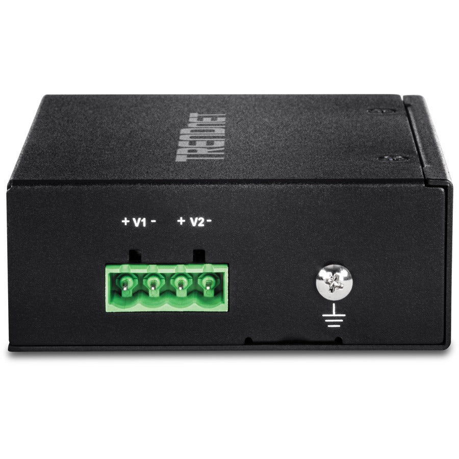 TRENDnet 5-Port Hardened Industrial Unmanaged Gigabit Switch; TI-PG50; 10/100/1000Mbps; DIN-Rail Switch; 4 x Gigabit PoE+ Ports; 1 x Gigabit Port; Gigabit Ethernet Network Switch; Lifetime Protection — TI-PG50