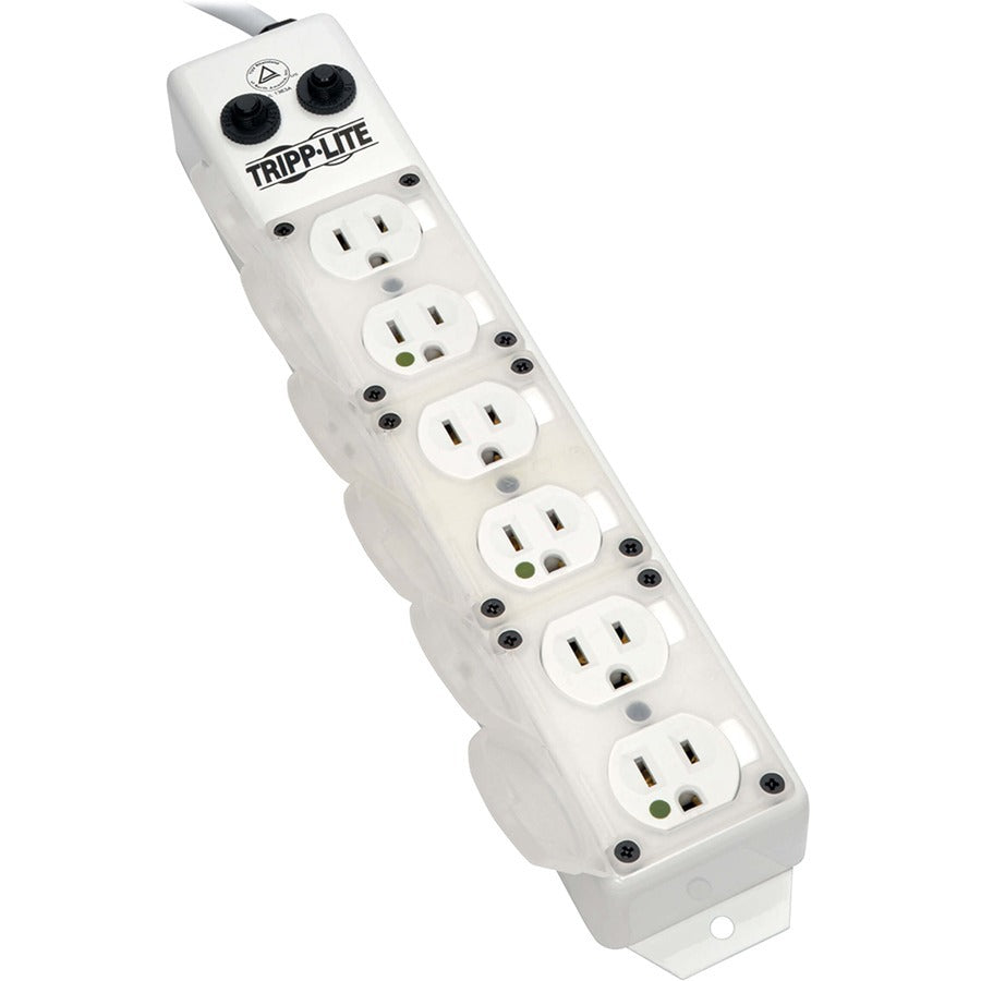 Eaton Tripp Lite Series Safe-IT UL 1363A Medical-Grade Power Strip for Patient-Care Vicinity, 6x Hospital-Grade Outlets, 15 ft. Right-Angle Cord — PS-615-HG-OEMRA