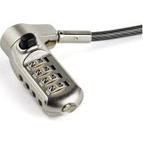 StarTech.com 6.5' (2m) 3-in-1 Universal Laptop Cable Lock - 4-Digit Combination Security Lock for K-Slot, Nano & Wedge Slot Desktop/Laptop — LTULOCK4D