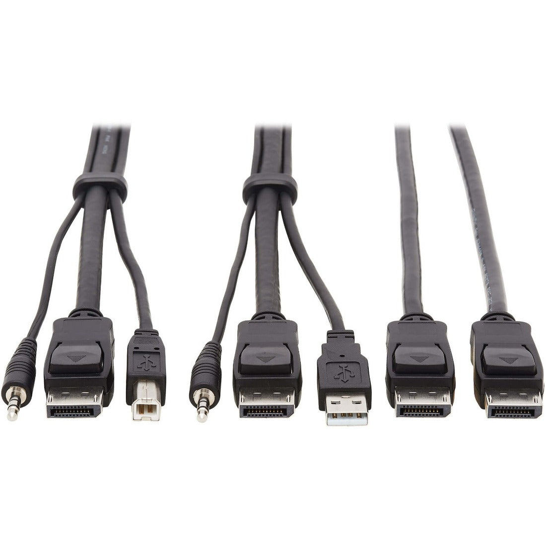 Eaton Tripp Lite Series Dual DisplayPort KVM Cable Kit - DP, USB, 3.5 mm Audio (3xM/3xM) + DP (M/M), 4K, 4:4:4, 6 ft. (1.83 m), Black — P783-006-DP
