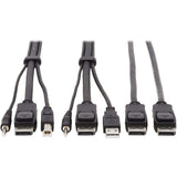 Eaton Tripp Lite Series Dual DisplayPort KVM Cable Kit - DP, USB, 3.5 mm Audio (3xM/3xM) + DP (M/M), 4K, 4:4:4, 6 ft. (1.83 m), Black — P783-006-DP