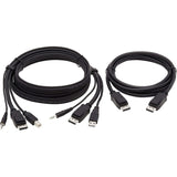 Eaton Tripp Lite Series Dual DisplayPort KVM Cable Kit - DP, USB, 3.5 mm Audio (3xM/3xM) + DP (M/M), 4K, 4:4:4, 6 ft. (1.83 m), Black — P783-006-DP