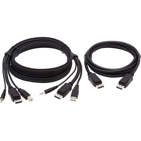 Eaton Tripp Lite Series Dual DisplayPort KVM Cable Kit - DP, USB, 3.5 mm Audio (3xM/3xM) + DP (M/M), 4K, 4:4:4, 6 ft. (1.83 m), Black — P783-006-DP
