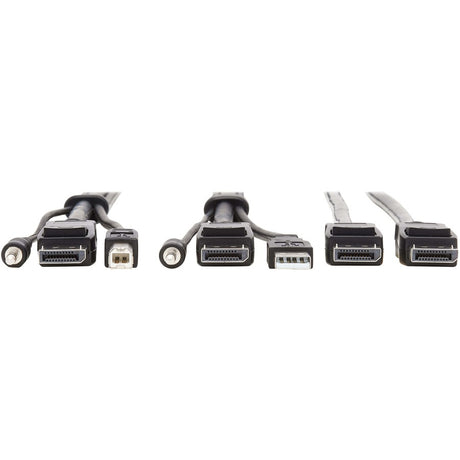 Eaton Tripp Lite Series Dual DisplayPort KVM Cable Kit - DP, USB, 3.5 mm Audio (3xM/3xM) + DP (M/M), 4K, 4:4:4, 6 ft. (1.83 m), Black — P783-006-DP