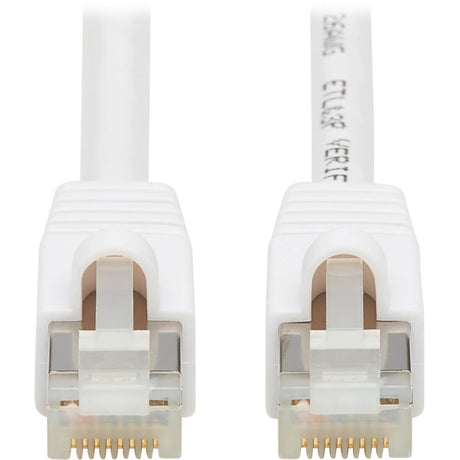 Eaton Tripp Lite Series Safe-IT Cat6a 10G Snagless Antibacterial S/FTP Ethernet Cable (RJ45 M/M), PoE, White, 14 ft. (4.27 m), TAA — N262AB-014-WH