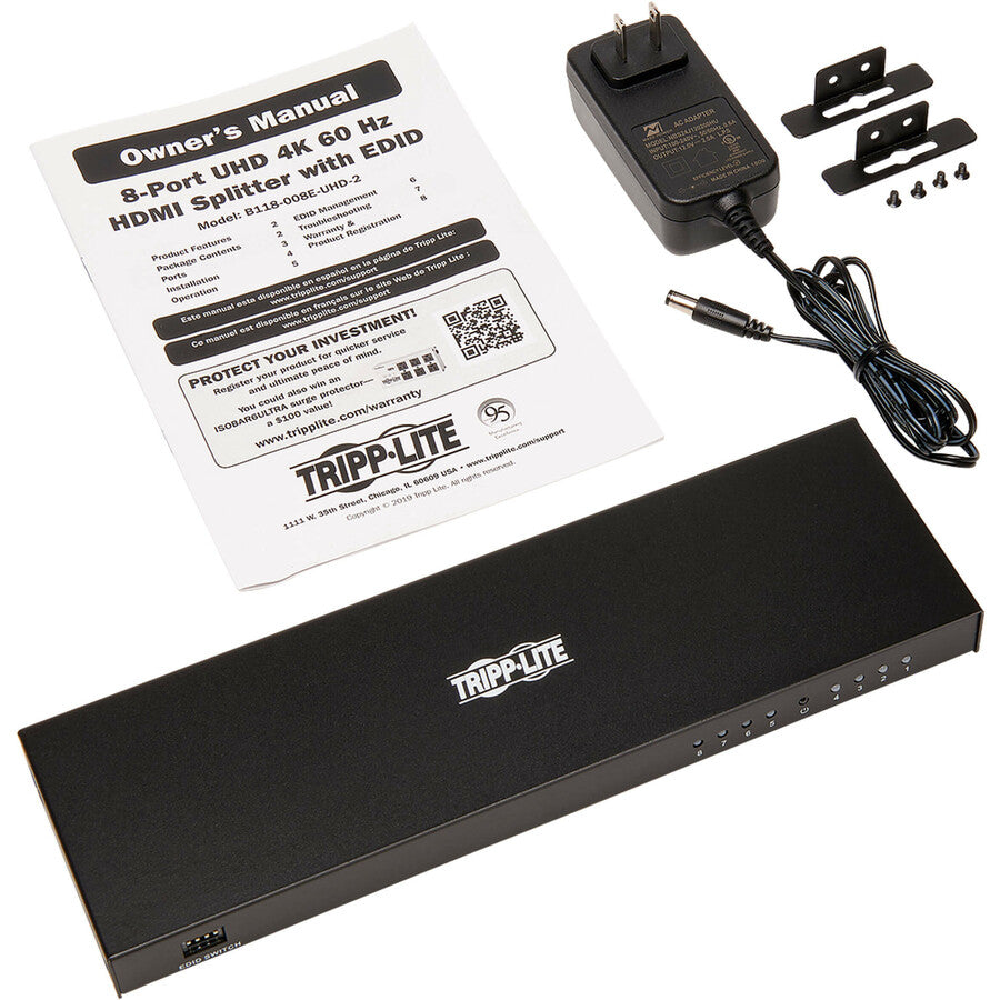 Eaton Tripp Lite Series 8-Port HDMI Splitter - 4K @ 60 Hz, HDCP 2.2, EDID Management — B118-008E-UHD-2