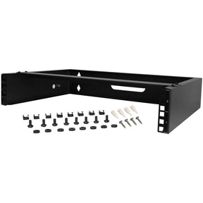 StarTech.com 2U Wall Mount Rack, 14in Deep, 19 inch Wall Mount Network Rack, Wall Mounting Patch Panel Bracket for Switch/IT Equipment — RACK-2U-14-BRACKET