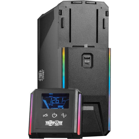 Eaton Tripp Lite Series 600VA 360W 120V Pure Sine Wave Gaming UPS Battery Backup - LCD, AVR, RGB LEDs, USB Charging, Power Saving — SMART600PSGLCD