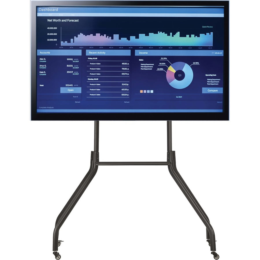 Eaton Tripp Lite Series Rolling TV Cart for 55" to 85" Displays, Wide Legs, Locking Casters — DMCS5585WL